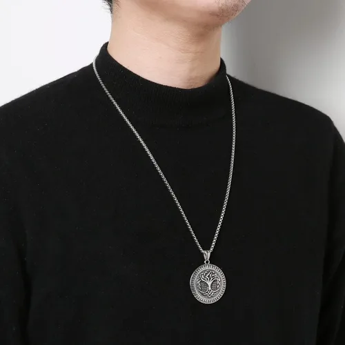 Miniatura 4 de HZMAN Norse Viking Tree of Life Necklace for Men Women Retro Stainless Steel Yggdrasil Pendant Amulet Jewelry Gift for Men Women