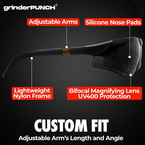 Miniatura 3 de grinderPUNCH – Anteojos de seguridad bifocales – Anteojos de sol para leer – Lupa resistente a impactos ANSI Z87 – Lectores de sol para trabajo