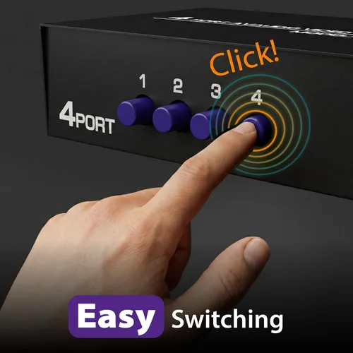 Miniatura 4 de Fosmon Interruptor y divisor RCA de 3 vías, selector de audio y video estéreo de 3 entradas (hembra) y 1 salida (hembra) con cable de conexión AV