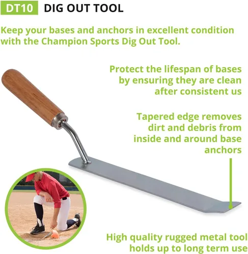 Miniatura 2 de Champion Sports Herramienta de excavación de béisbol de 8 pulgadas, herramienta de mantenimiento de campo duradera para limpieza y nivelación
