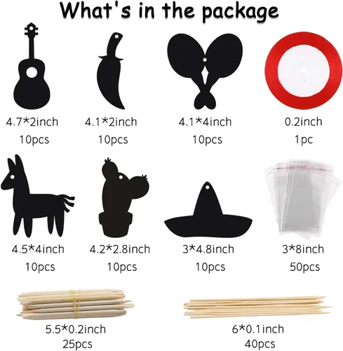 Miniatura 2 de WATINC Juego de 60 tarjetas de rascar de fiesta mexicana para niños y adultos, decoraciones de fiesta del Cinco de Mayo, kit de manualidades mágicas