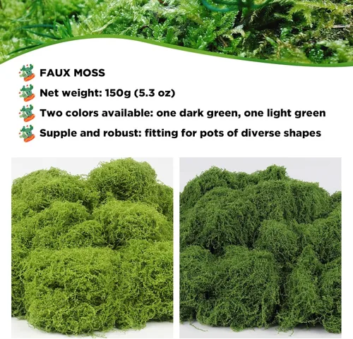 Miniatura 2 de Musgo artificial artificial de 5.3 onzas para manualidades, musgo decorativo preservado para plantas, jardín de hadas, bricolaje, paredes Verde