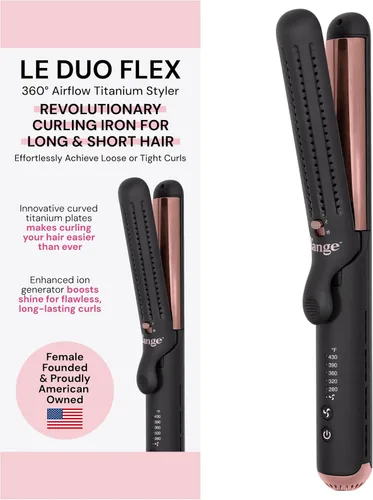 L'ANGE HAIR Le Duo Flex 360° Airflow Titanium Styler | Rizador con configuraciones ajustables que crea ondas | Estilizador de flujo de aire que