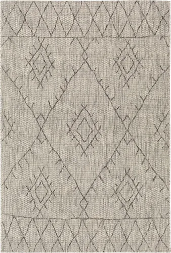Miniatura 16 de Hauteloom Eris - Alfombra para exteriores, alfombra de patio para porche, exterior, alfombra impermeable, geométrica, marrón, crema, beige, 2 x 2