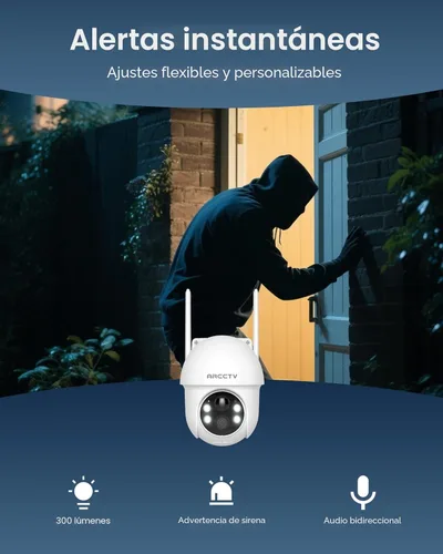 Miniatura 6 de ARCCTV Cámaras de seguridad solar inalámbricas para exteriores, cámara de 4MP con vista de 360° alimentada por batería para exteriores, visión
