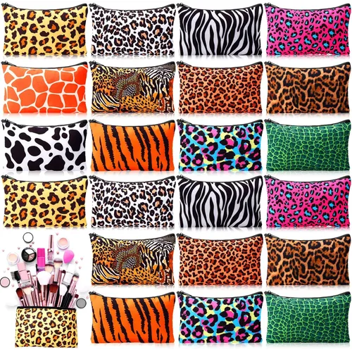 Miniatura 10 de 24 piezas bolsas de maquillaje a granel, bolsas de cosméticos de lona, organizador de bolso, bolsa cosmética con cremallera, bolsa de tocador