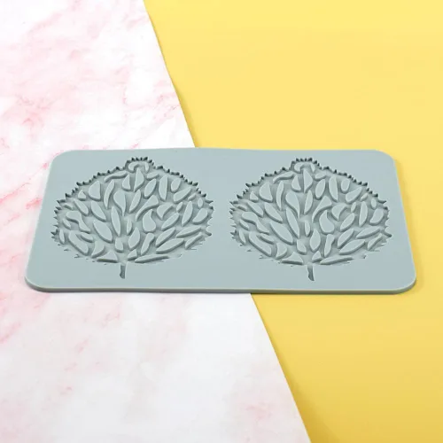 Miniatura 6 de 2 cavidades diseño de hojas de silicona para glaseado de fondant para tartas, moldes de silicona para hornear, herramientas de pastelería, LFM-109
