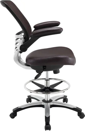 Miniatura 3 de Modway EEI-211-BRN Edge Drafting Chair - Silla de recepción - Silla de dibujo con brazo abatible en color marrón