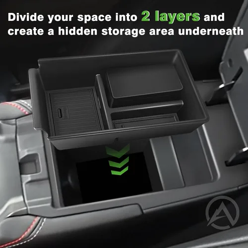 Miniatura 5 de Muslogy Organizador de consola central compatible con accesorios Nissan Kicks 2025, reposabrazos de consola media, caja de almacenamiento