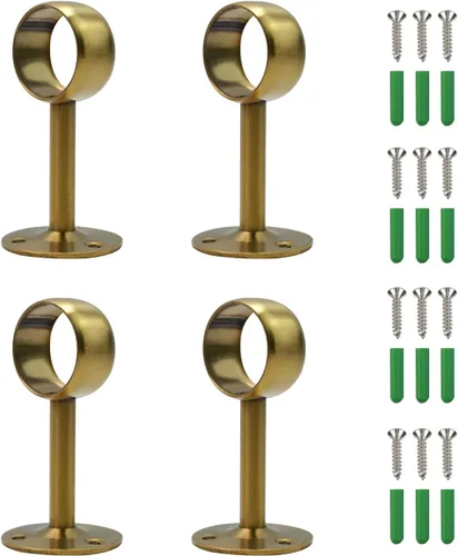 Coshar Soporte de barra de cortina de ducha de acero inoxidable resistente de 1 pulgada (0.984 in) de diámetro. Soporte montado en techo y pared