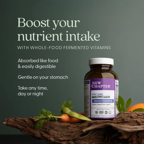 Miniatura 4 de New Chapter Tiny Tabs Multivitamínico con más de 20 nutrientes para el sistema inmunológico, energía celular y apoyo al estrés, incluyendo vitamina