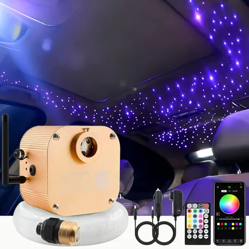 ATOKEE Starlight Kit de techo mixto de 400 piezas de 9.8 pies, 16 W luces de fibra óptica parpadeantes para uso doméstico con control remoto APP/RF