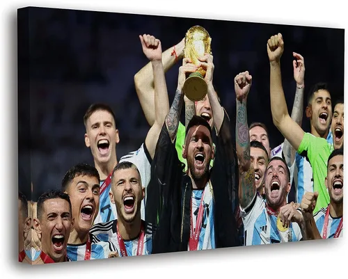 Miniatura 26 de SpiritualHands Lionel Messi - Póster en lienzo de Messi Argentina, póster de fútbol de Leo Messi para dormitorio de niños, 8 x 12 pulgadas, listo
