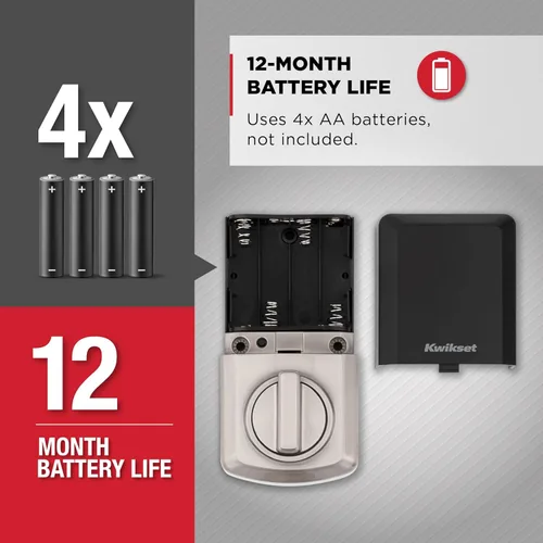 Miniatura 6 de Kwikset SmartCode 270 - Cerradura de puerta con teclado táctil electrónico sin llave con bloqueo automático, códigos de usuario personalizados