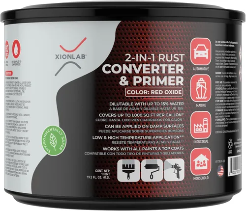 Miniatura 10 de Convertidor de óxido 2 en 1 y imprimación para metal, pintura inhibidora de óxido negro para metal, reformador de óxido para automóviles, de grado