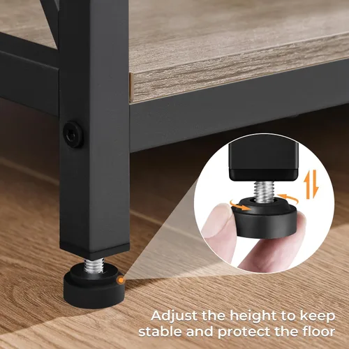 Miniatura 9 de Yaheetech Soporte de TV Industrial para TV de 55 Pulgadas, Mesa de Centro de Entretenimiento y Consola de Medios con Almacenamiento Abierto para Gris