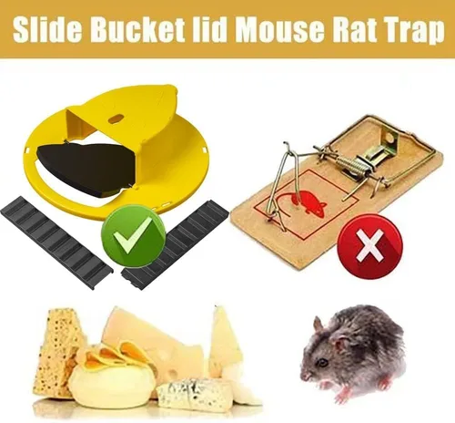 Miniatura 6 de Trampa para ratones con tapa abatible, para interior y exterior, trampa para ratones, trampa para ratones, tapa de cubo de trampa para ratones