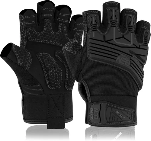 Miniatura 8 de DEX FIT │ MG310G │ Guantes sin dedos resistentes a impactos │ Duraderos, con absorción de impactos, agarre firme, ajuste cómodo, compatibles