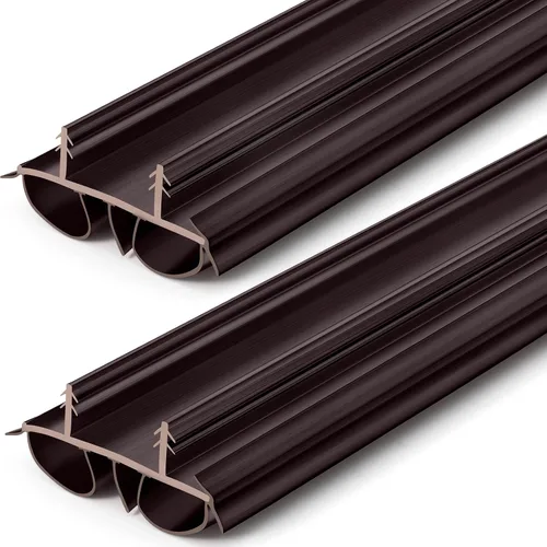 Miniatura 8 de Pushglossy 1 pieza de 36" de barrido de puerta de doble burbuja con muesca de 1-3/4" de ancho, sello de burlete de vinilo para puertas exteriores