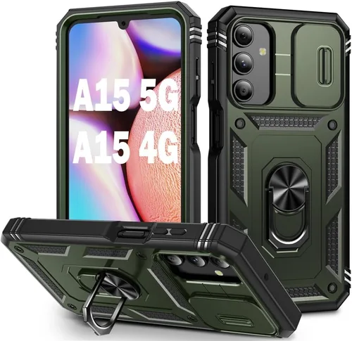 Miniatura 11 de PASNEW Funda para Samsung Galaxy A54, Soporte Metálico y Cubierta Deslizante para Cámara, Militar Multicapa Resistente de Cuerpo Completo a Prueba