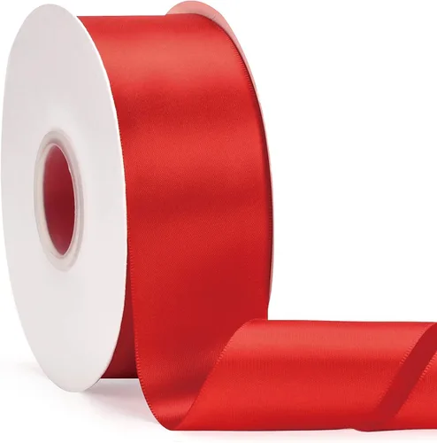 Miniatura 43 de Cinta de satén de doble cara verde manzana de 1-1/2 pulgadas x 50 yardas, cinta de color sólido de alta densidad, ideal para manualidades, envoltura