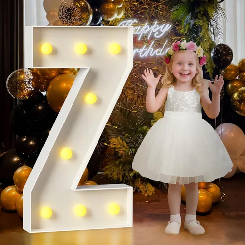 Miniatura 36 de Mixifox Letras V de marquesina de 3 pies, letras grandes iluminadas de 3 pies de alto con luces, letra grande para boda, compromiso, graduación