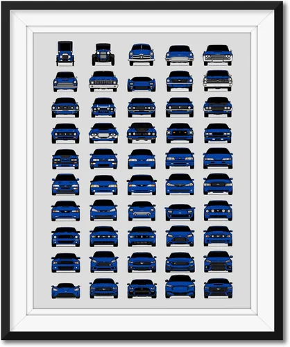 Miniatura 10 de Custom Car Posters Handmade Poster compatible with Ford Evolution Print Wall Art Décor of the Best of Ford Generations - American, 8x10 Satin Print
