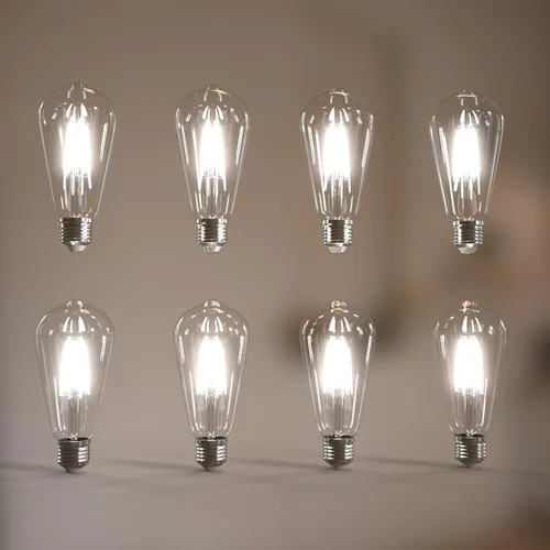 Miniatura 34 de Jensense Bombillas LED Edison E26, 60 vatios equivalentes, bombillas regulables, 2300 K, luz blanca cálida (cristal ámbar), estilo vintage