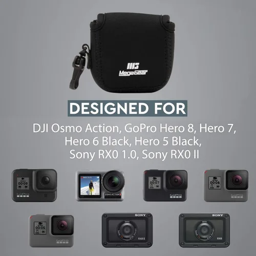 Miniatura 8 de MegaGear MG1311 - Funda de neopreno ultraligera para cámara compatible con GoPro Hero8, DJI Osmo Action, Sony RX0 II, GoPro Hero 7, Sony RX0 1.0