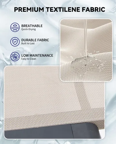 Miniatura 6 de Tumbona de aluminio para exteriores, silla plegable para patio, 2 juegos, sin montaje, sillas de piscina con 5 respaldos ajustables, sillas de salón