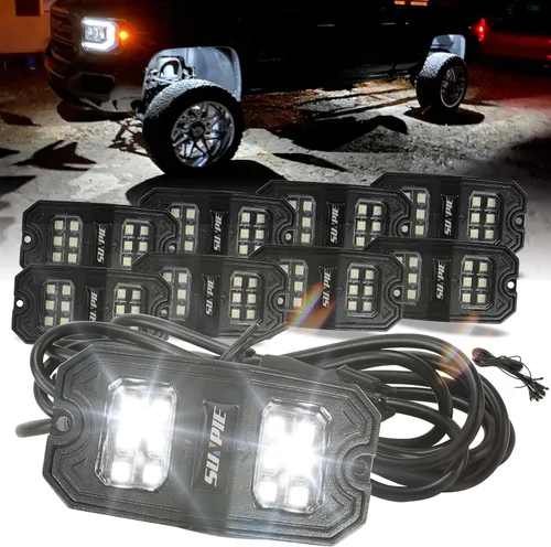 Miniatura 13 de SUNPIE 8 cápsulas de luz LED de roca ámbar de conexión rápida, 18 chips de ángulo amplio, cables de extensión de 4M para cada luz, almohadillas