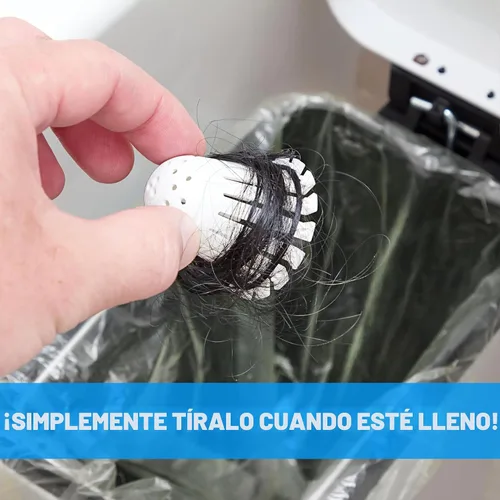 Miniatura 4 de TubShroom Toss 21 unidades Coladores de Drenaje Desechables para Tina - Atrapa Cabellos para Ducha y Bañera para Prevenir Desagües Obstruidos, Blanco