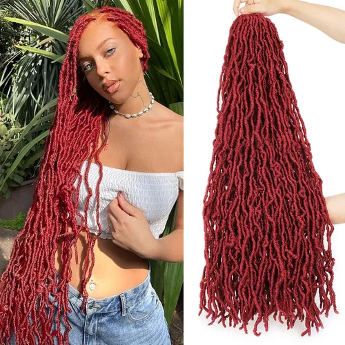 Miniatura 20 de Leeven Nuevas Trenzas de Ganchillo de Cabello con Locs Falsos Suaves de 24 Pulgadas de Largo Locs de Diosa Desgastados 6 Paquetes Negro Natural