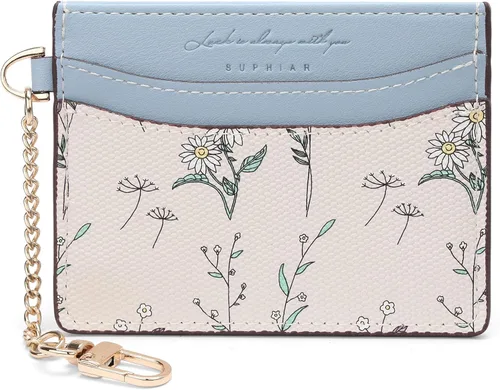 Miniatura 12 de SENDEFN Cartera delgada de piel con bloqueo RFID para tarjetas de crédito con bolsillo con cremallera