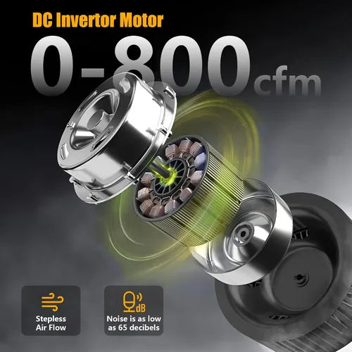 Miniatura 5 de Depurador de aire Hepa 800CFM con filtración de 4 etapas, máquina de aire negativo apilable, purificador de aire comercial con filtros Amarillo-1