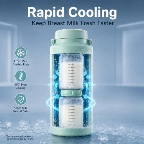 Miniatura 3 de Koalababy - Enfriador portátil de leche materna de 22 onzas, enfriador de 24 horas, 2 biberones Cooling ring, insulated breastmilk storage for