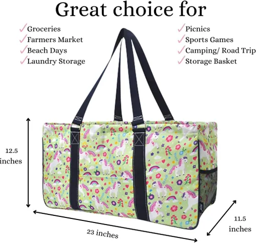 Miniatura 172 de NGIL Bolsa de comestibles reutilizable extra grande plegable de gran tamaño para comestibles, almacenamiento, picnic, playa, Bronco-negro occidental