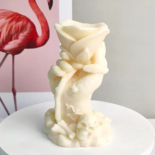 Miniatura 2 de Molde multiusos para manualidades – Molde de silicona para rosas – Manos de garra, rosa, calavera, fantasma, molde de vela 3D – Moldes para hacer