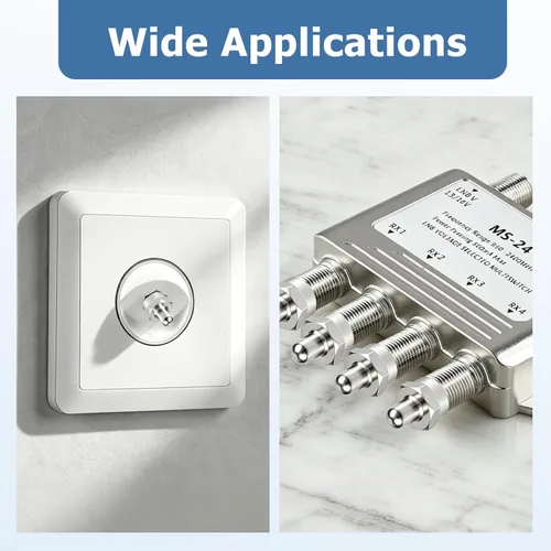 Miniatura 7 de Tapa coaxial, terminador de 75 ohmios, paquete de 10, tapas de terminador coaxial para puertos en divisor, AMP, cable coaxial, antena de TV, placas