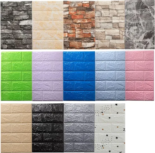 Miniatura 7 de ECYC Ltd Paneles de pared de espuma de ladrillo 3D de 13.78 x 30.31 x 0.18 pulgadas, paneles de papel tapiz de espuma autoadhesivos, calcomanías