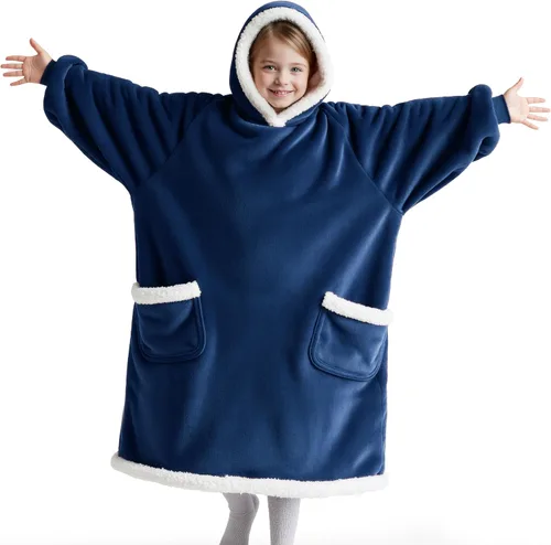 Miniatura 27 de Bedsure Manta con Capucha, Manta Portátil con Capucha como Regalos para Mamá, Regalos de Cumpleaños para Mujeres, Niños y Adolescentes, Sudadera