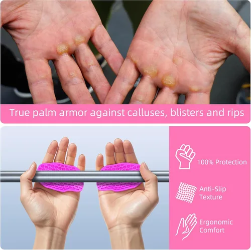 Miniatura 10 de Agarres antideslizantes ampliados de 2ª generación – Guantes protectores de manos ergonómicos de silicona para levantamiento de pesas, dominadas