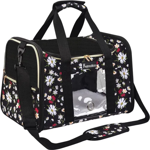Miniatura 9 de Transportador Petmolico para gatos de lados blandos, bolsa para mascotas pequeñas y medianas, para gatitos 16LBs - Transportador de viaje para Rosa