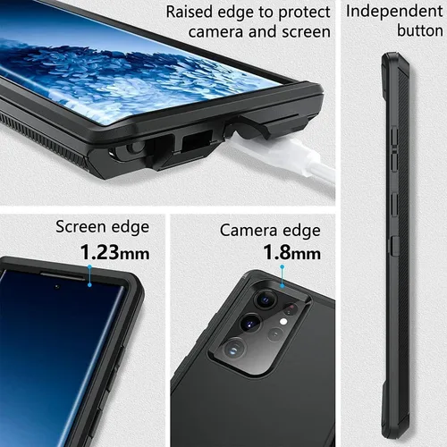 Miniatura 6 de Funda para Galaxy S22 Ultra Defender, diseño de camuflaje, funda híbrida a prueba de golpes, diseño de doble capa, cubierta dura diseñada