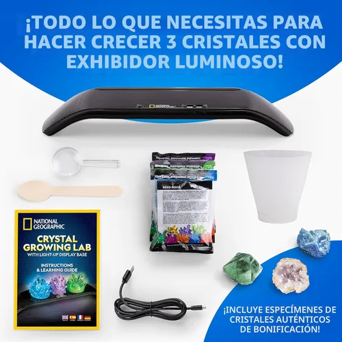 Miniatura 4 de National Geographic Rock Collection Box for Kids – Gemstones and Crystals Set with Geodes and Real Crystals, Rocks and Minerals, Geology Science