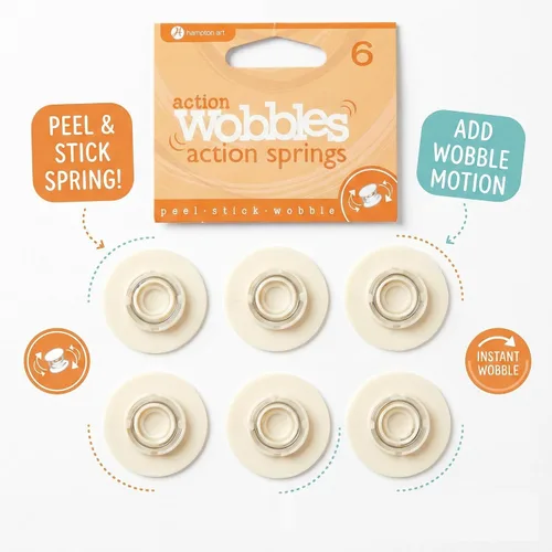 Miniatura 4 de Hampton Art Accessories Action Wobbles, 6 unidades, anclajes de resorte autoadhesivos, para manualidades de papel, fabricación de tarjetas y álbumes