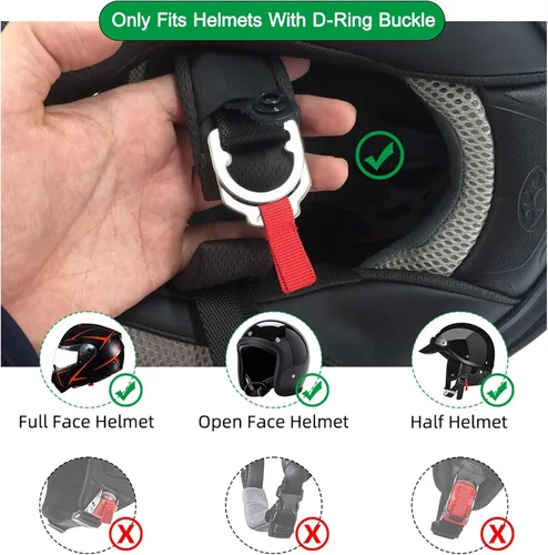 Miniatura 2 de 1 pieza de kit de reemplazo de hebilla de liberación rápida para casco, todo en acero inoxidable con trinquete para correas de barbilla de hasta 1