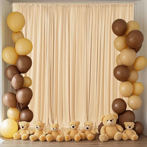 Miniatura 24 de Cortinas tipo telón de 10 x 10 pies sin arrugas de color azul bebé para fiestas, cortinas tipo telón de tela gruesa para foto de boda, cumpleaños