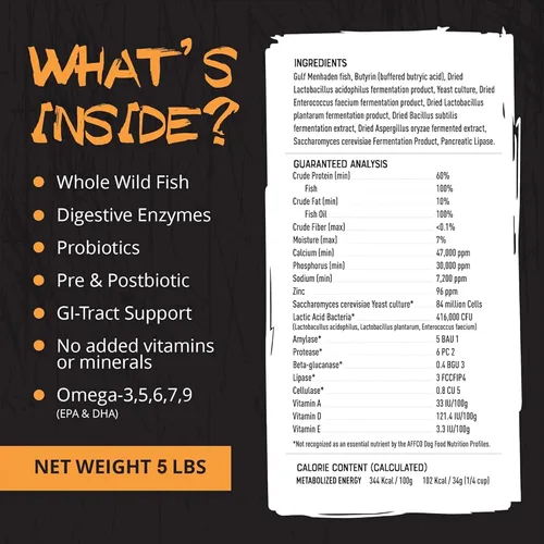 Miniatura 8 de ROGUE PET SCIENCE Origins suplemento para perros 5 en 1 - Aderezo de comida en polvo con aceite de pescado omega 3 natural - Apoya la digestión