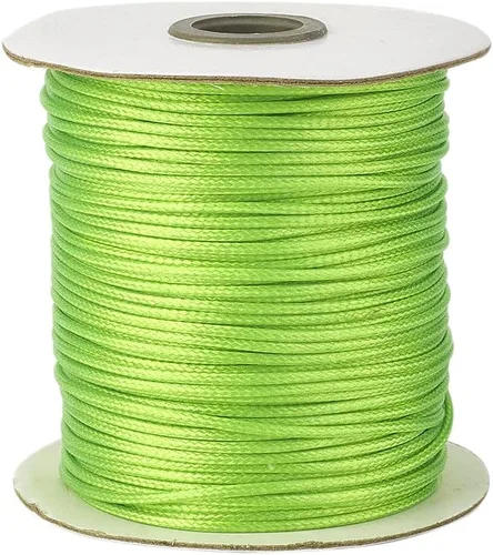 Miniatura 73 de Cheriswelry 90 yardas/rollo de 0.079 pulgadas, cordón encerado negro de poliéster coreano, joyería de cuentas, hilos para manualidades, cuerda